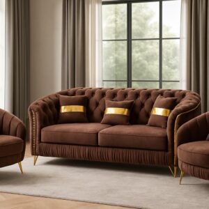 7 Seater Fabric Chesterfield Sofaset